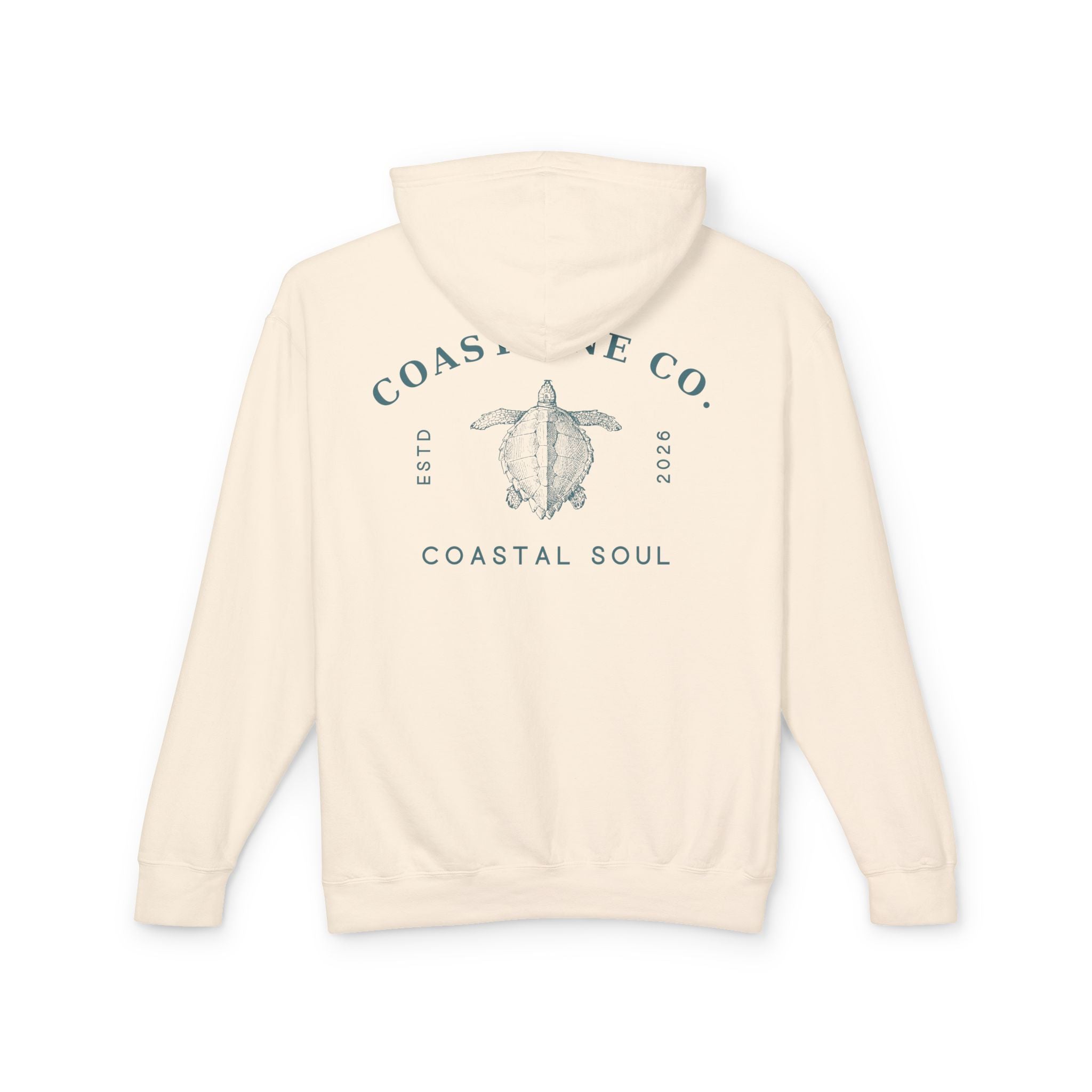 Coastline Co. “Coastal Soul” Turtle Hoodie — Lightweight Beach Pullover