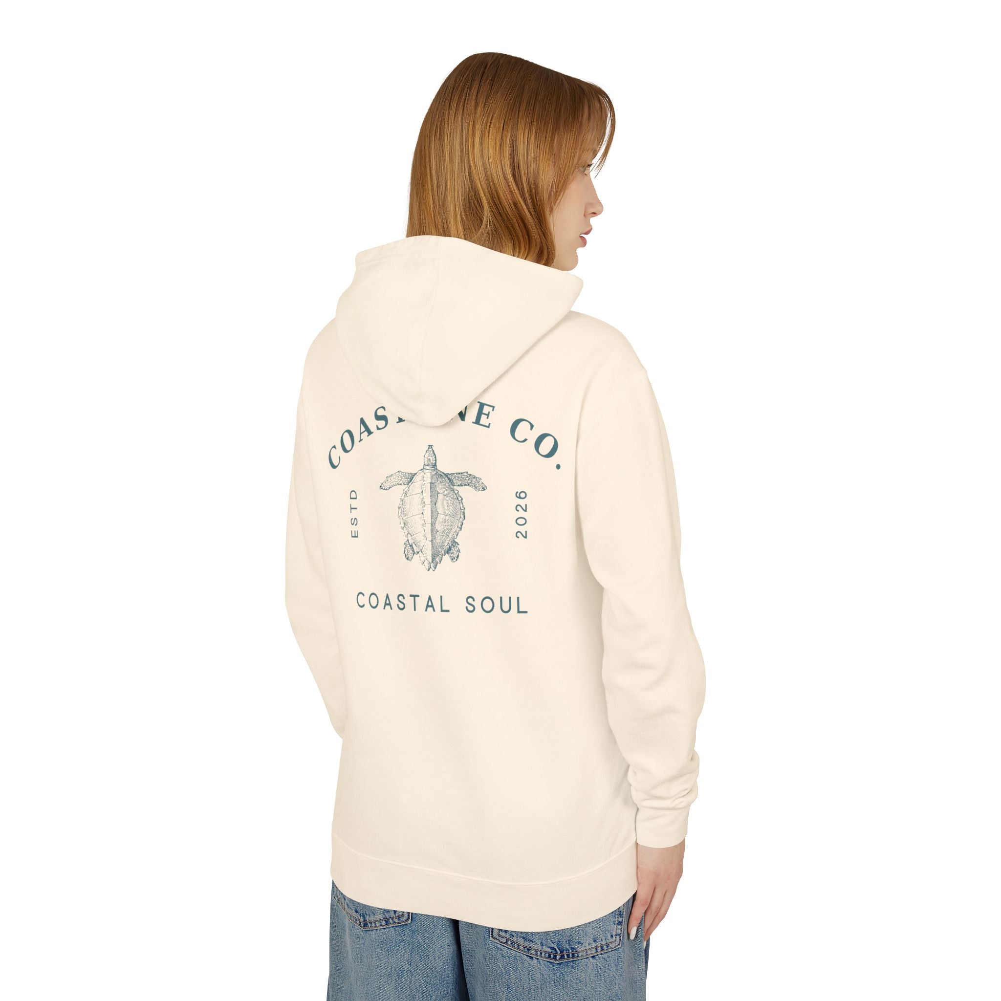 Coastline Co. “Coastal Soul” Turtle Hoodie — Lightweight Beach Pullover