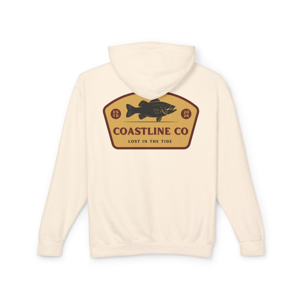Coastline Co. Fish Logo Hoodie — Lightweight Coastal Pullover