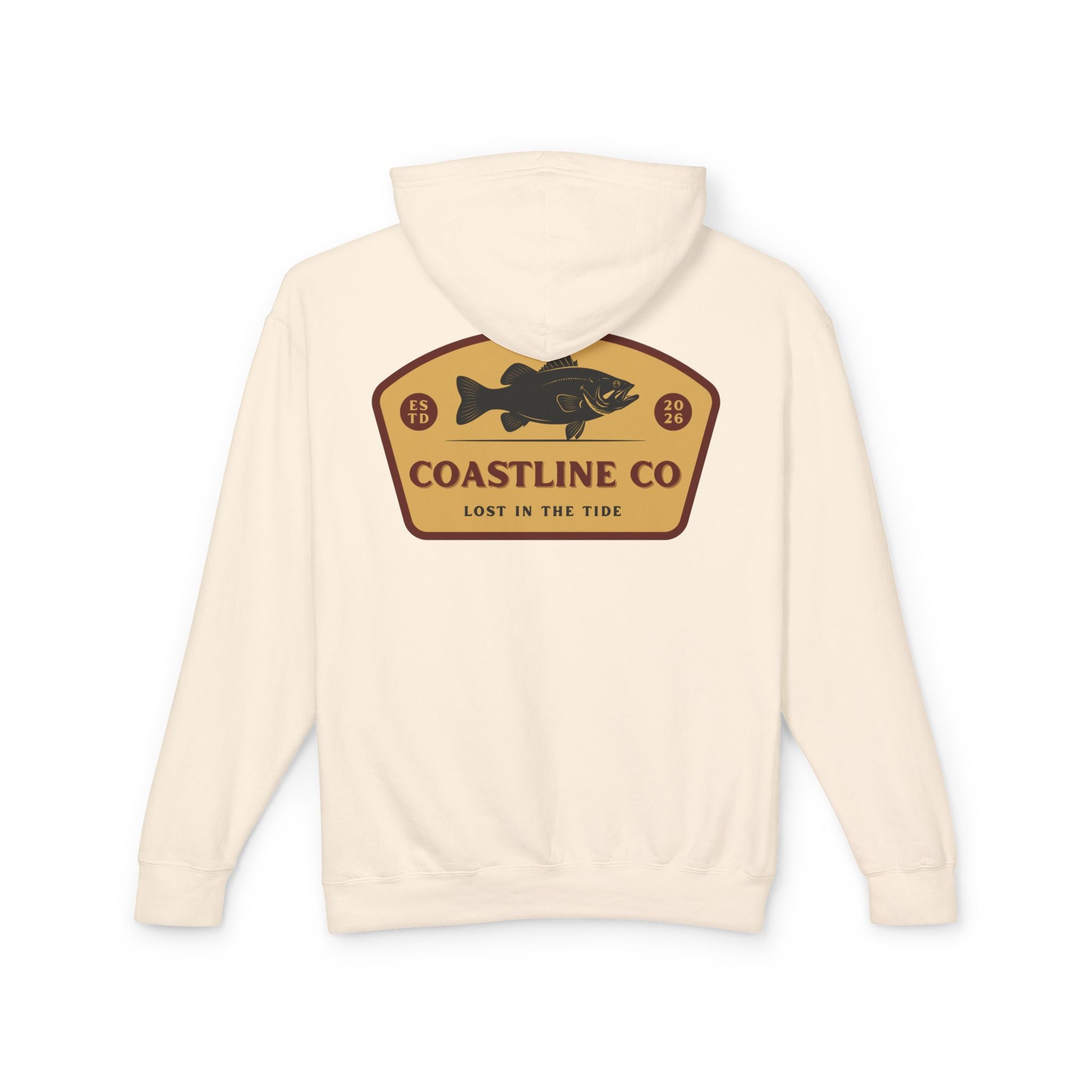 Coastline Co. Fish Logo Hoodie — Lightweight Coastal Pullover