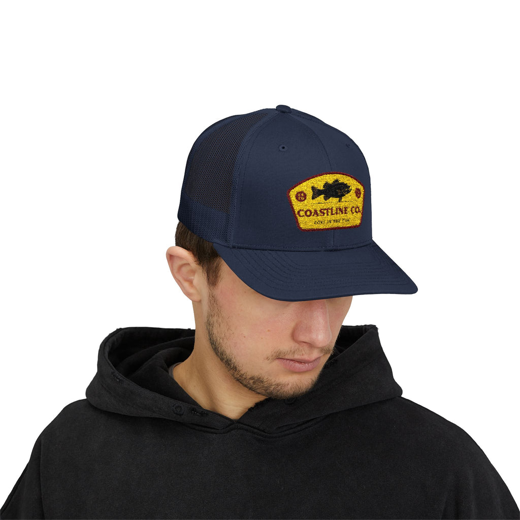 Coastline Co. Fish Patch Trucker Cap — Vintage Fishing Snapback