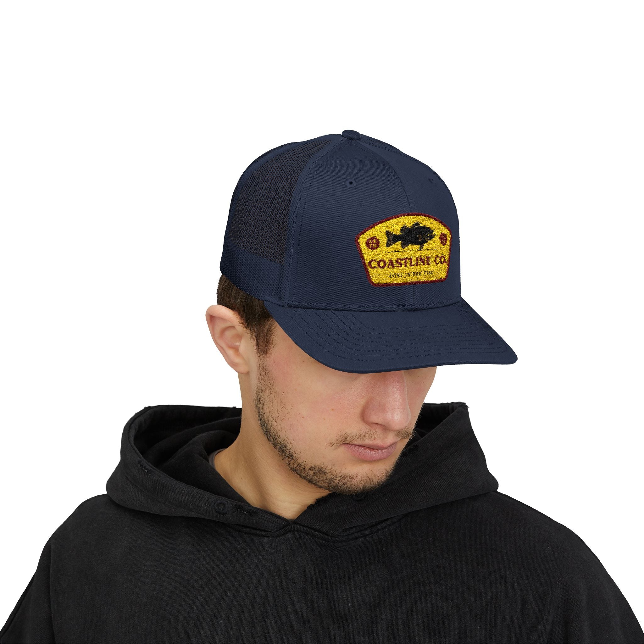 Coastline Co. Fish Patch Trucker Cap — Vintage Fishing Snapback