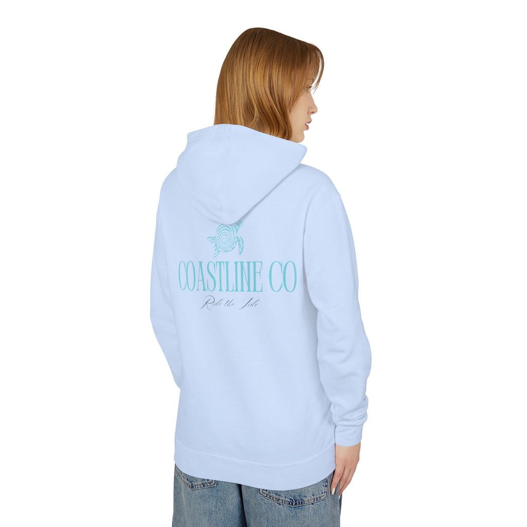 Coastline Co. Script Logo Hoodie — Beachy Lightweight Pullover