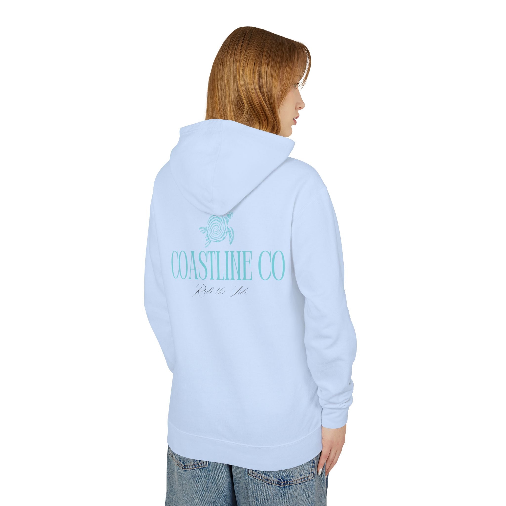 Coastline Co. Script Logo Hoodie — Beachy Lightweight Pullover