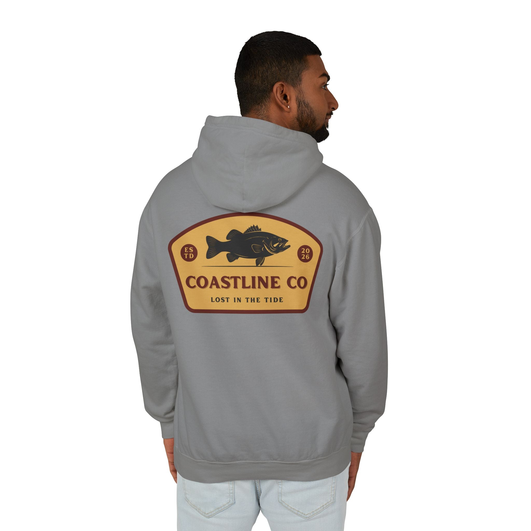 Coastline Co. Fish Logo Hoodie — Lightweight Coastal Pullover