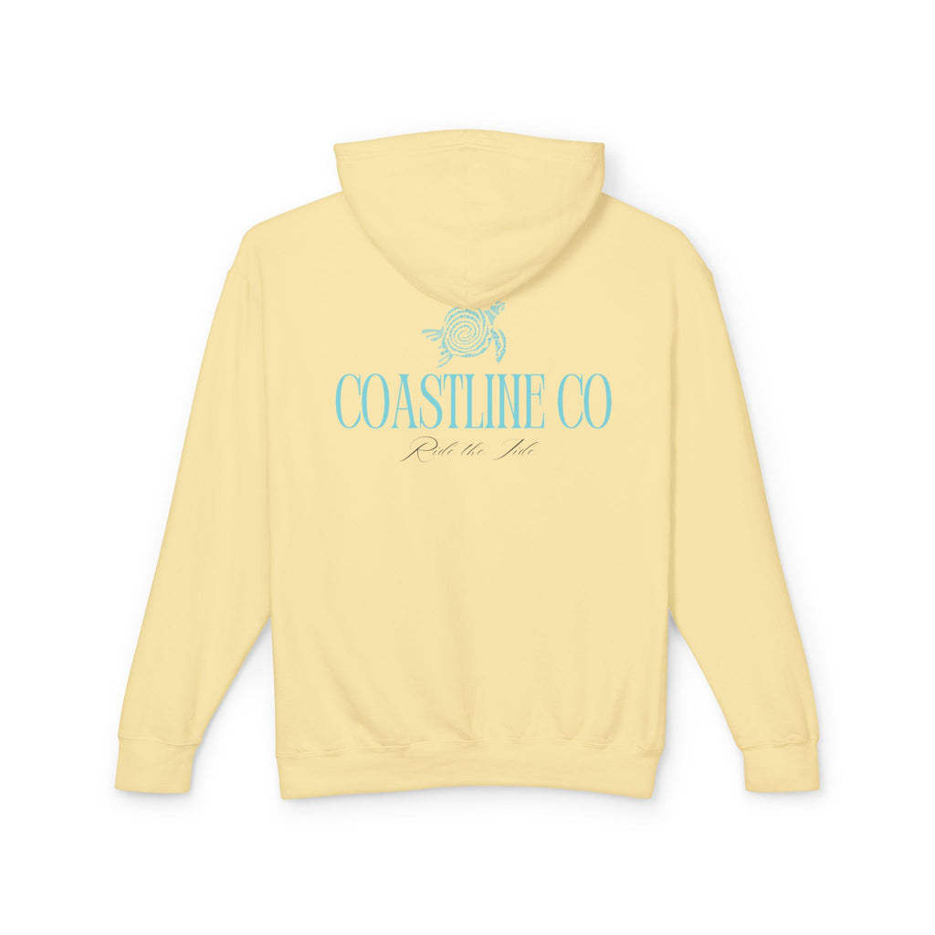 Coastline Co. Script Logo Hoodie — Beachy Lightweight Pullover