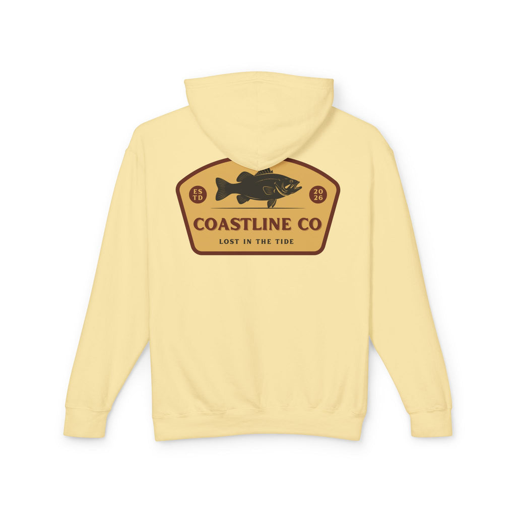 Coastline Co. Fish Logo Hoodie — Lightweight Coastal Pullover