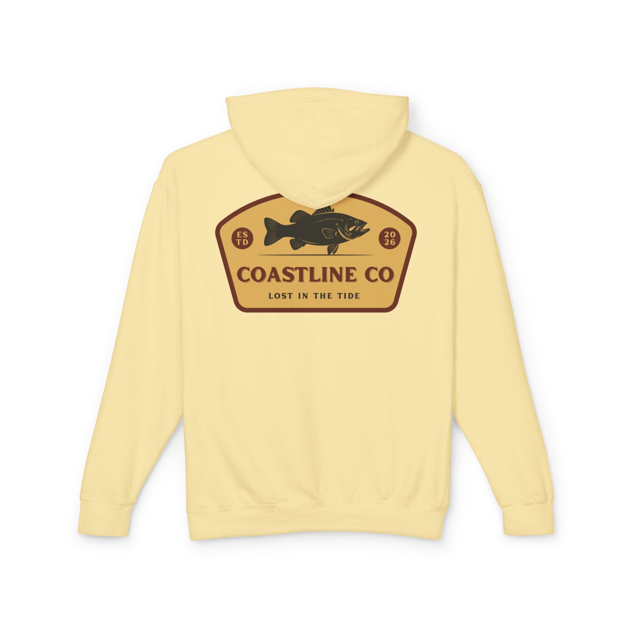 Coastline Co. Fish Logo Hoodie — Lightweight Coastal Pullover