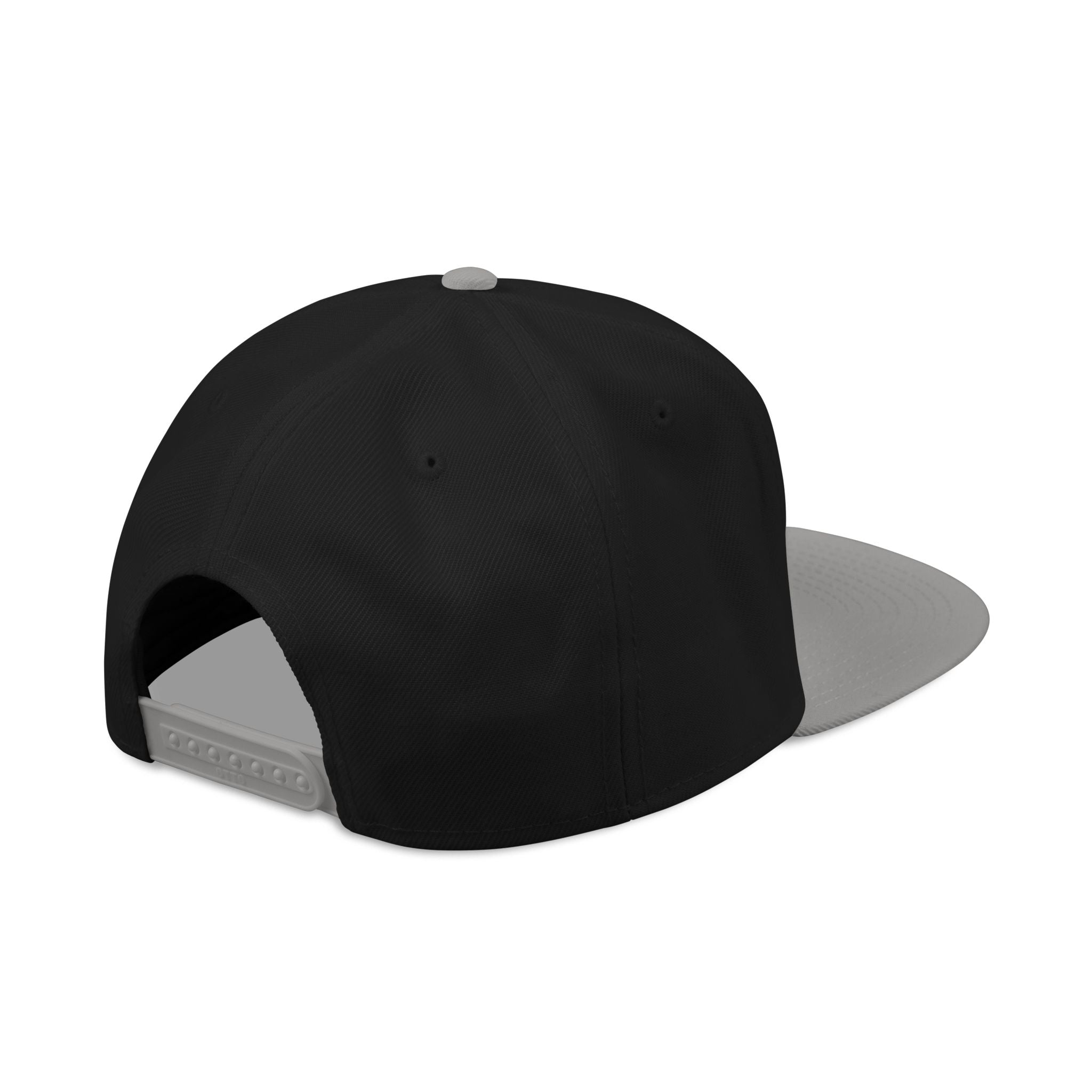 Embroidered Script Snapback Hat — Blue Silver Signature Cap
