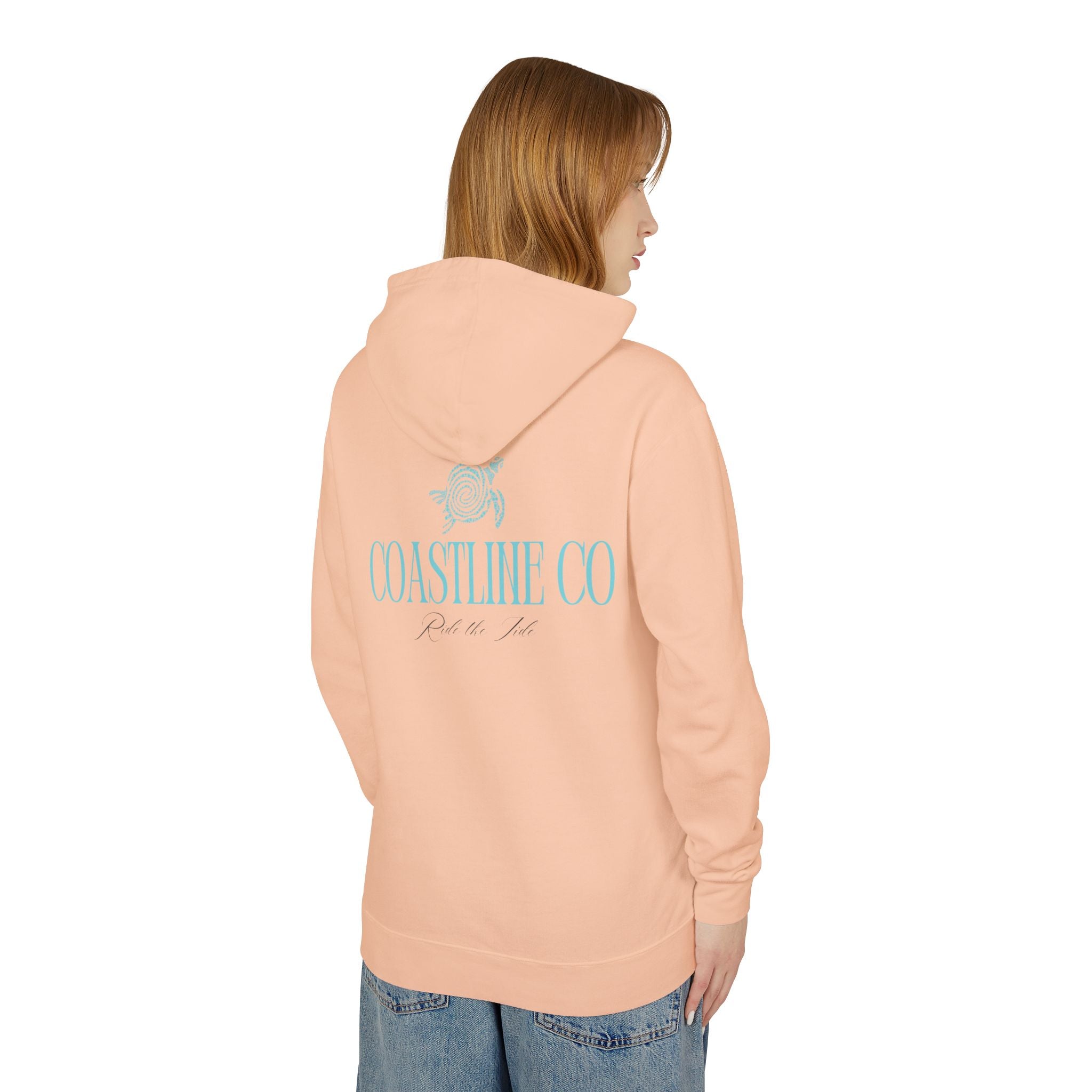 Coastline Co. Script Logo Hoodie — Beachy Lightweight Pullover