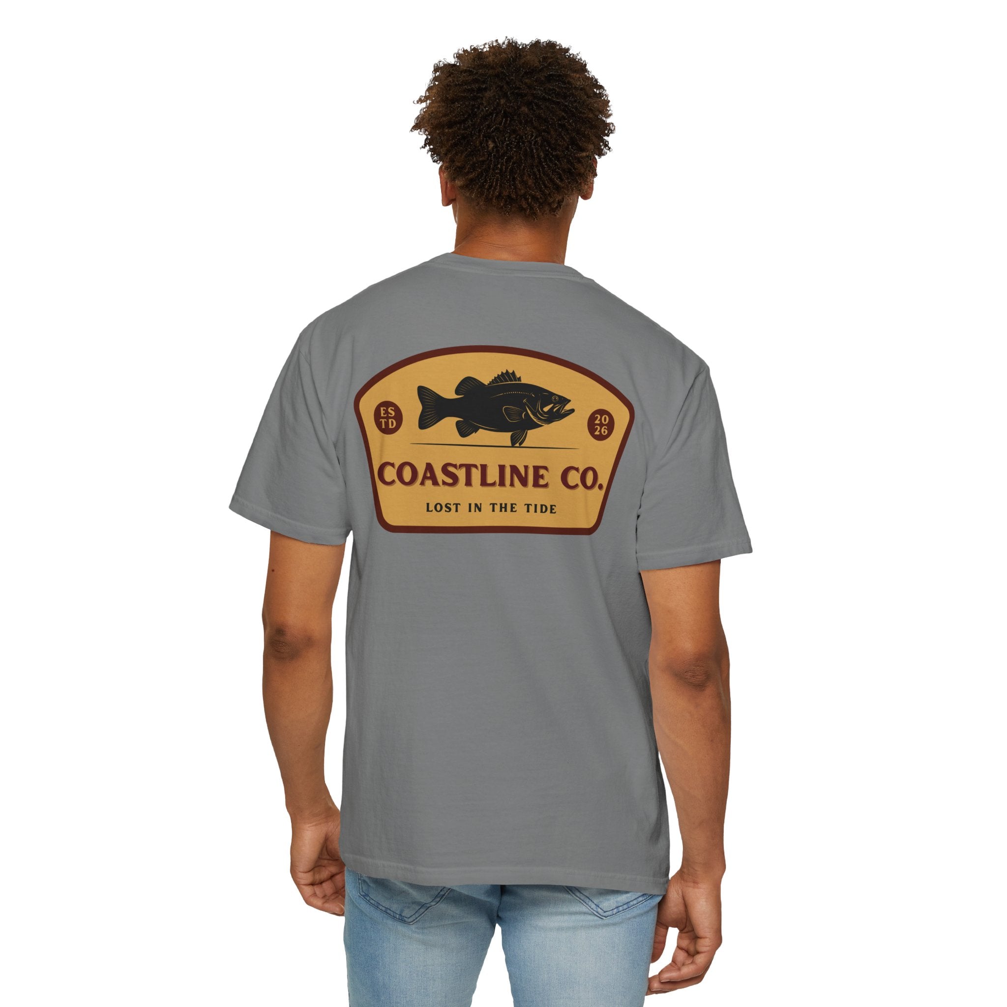 Coastline Co. Bass Patch Tee — "Lost in the Tide" Graphic T-Shirt