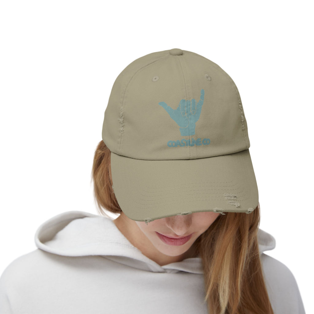 Distressed Shaka Cap — Surf Vibe Embroidered Hat