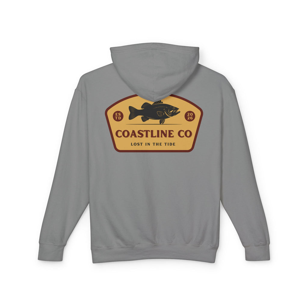Coastline Co. Fish Logo Hoodie — Lightweight Coastal Pullover