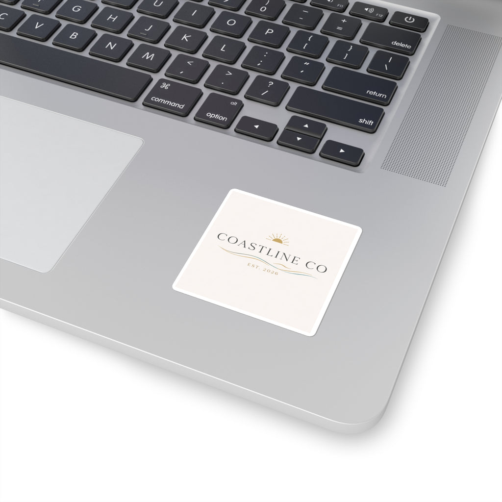 Coastline Co Square Sticker — Est. 2026 Minimal Coastal Logo Sticker
