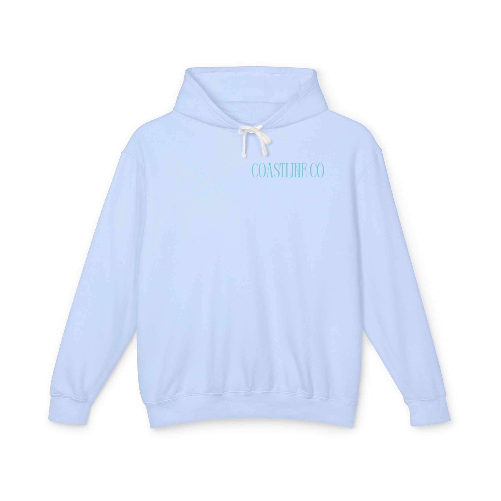 Coastline Co. Script Logo Hoodie — Beachy Lightweight Pullover