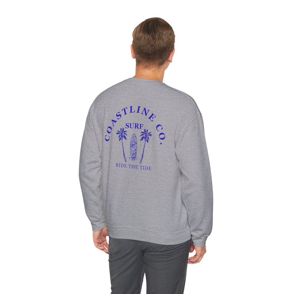 Coastline Co. Surf Crewneck Sweatshirt — 'Ride the Tide' Beach Pullover