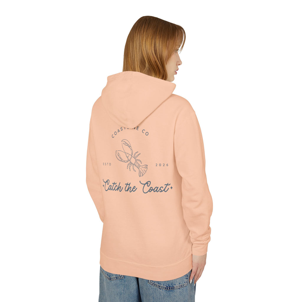 Catch the Coast Hoodie — Coastal Crab Graphic Lightweight Hooded Sweatshirt