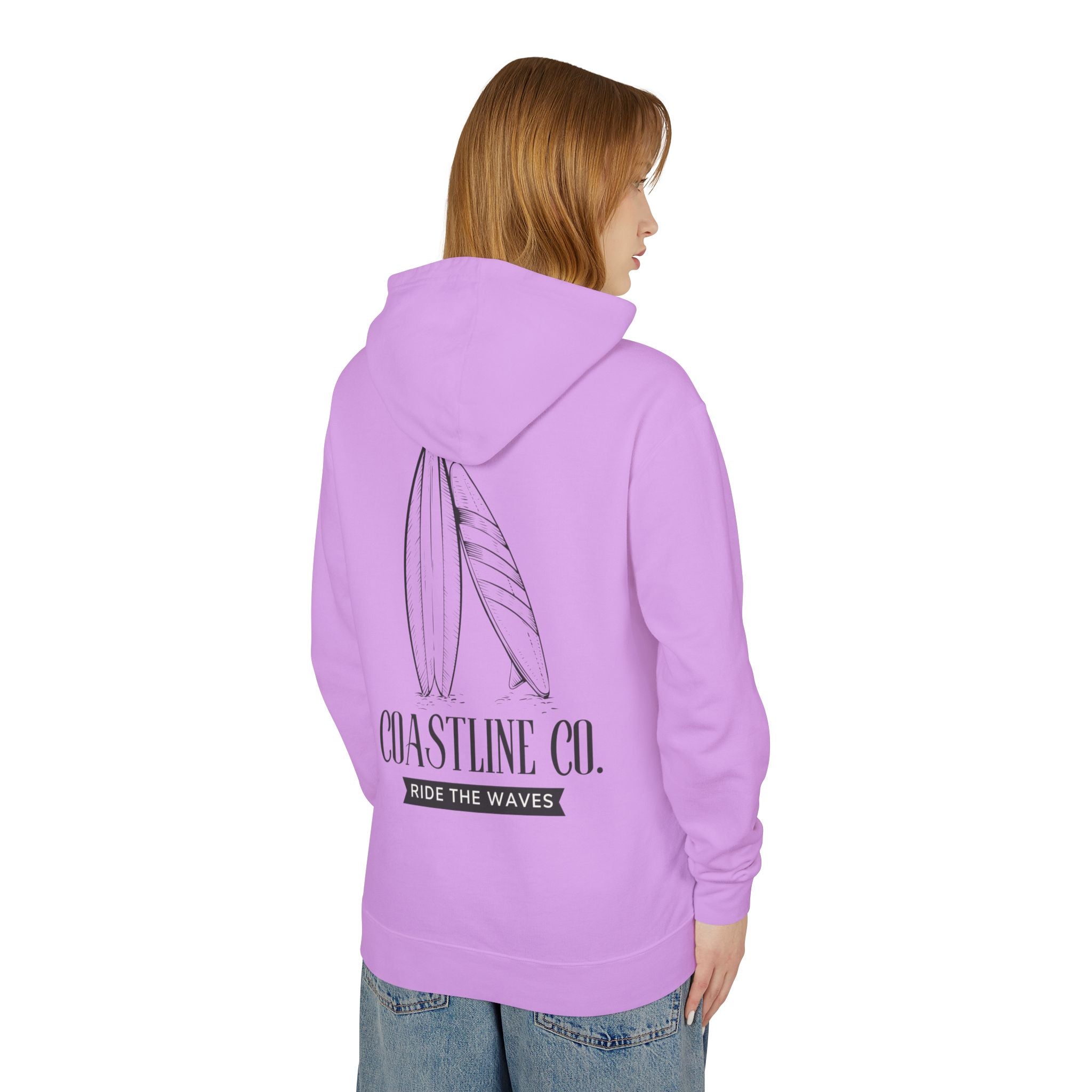 Coastline Co. Surf Hoodie — "Ride The Waves" Lightweight Hooded Sweatshirt
