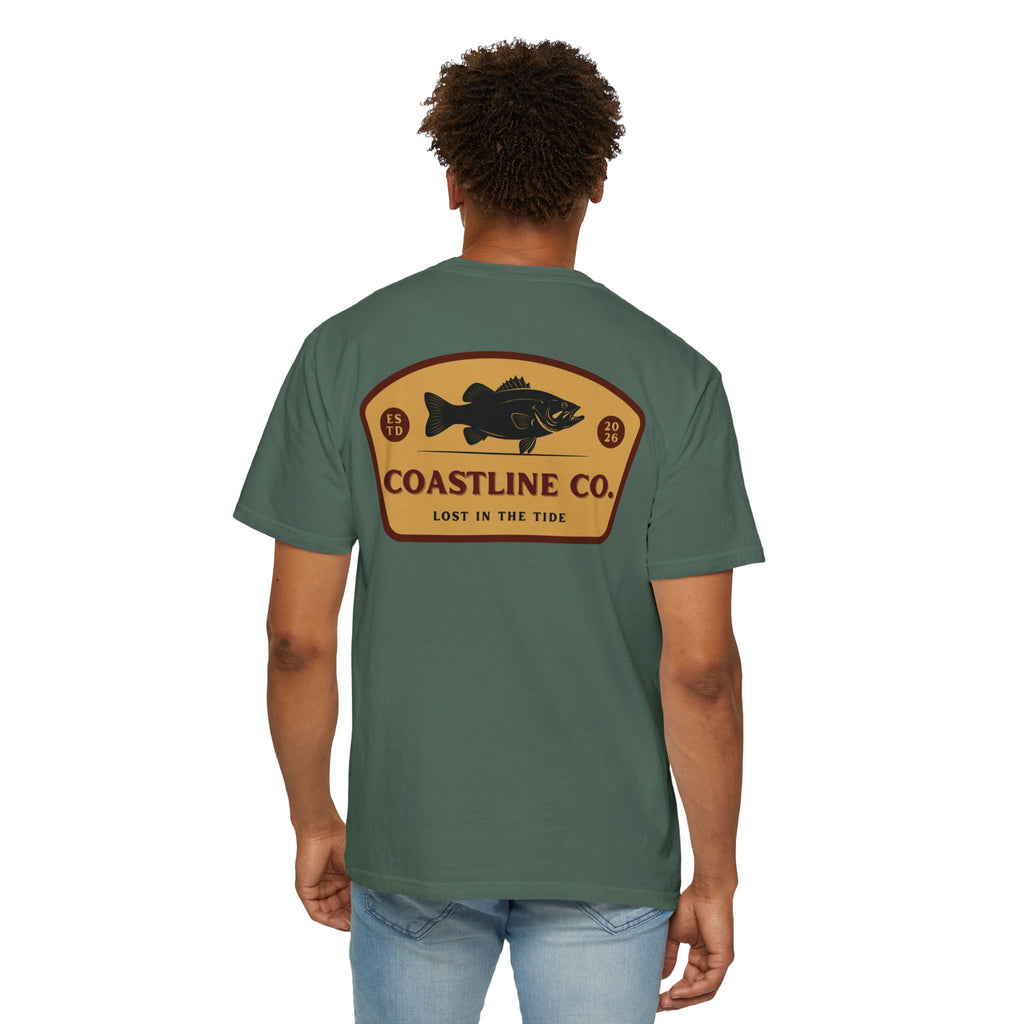 Coastline Co. Bass Patch Tee — "Lost in the Tide" Graphic T-Shirt