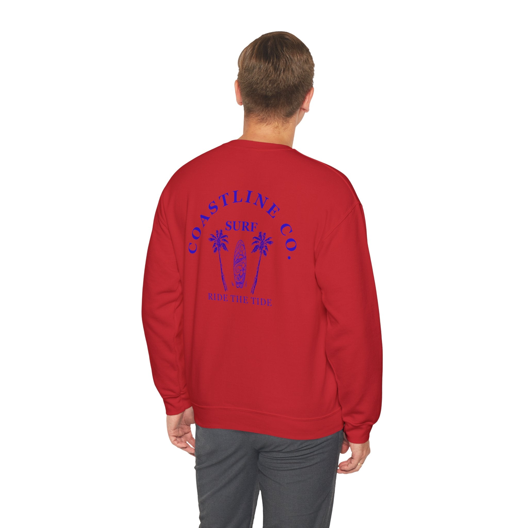 Coastline Co. Surf Crewneck Sweatshirt — 'Ride the Tide' Beach Pullover