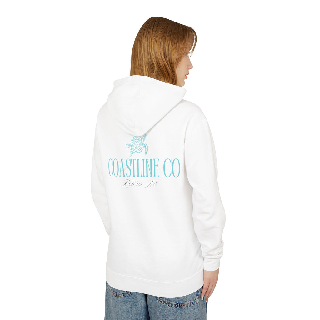 Coastline Co. Script Logo Hoodie — Beachy Lightweight Pullover