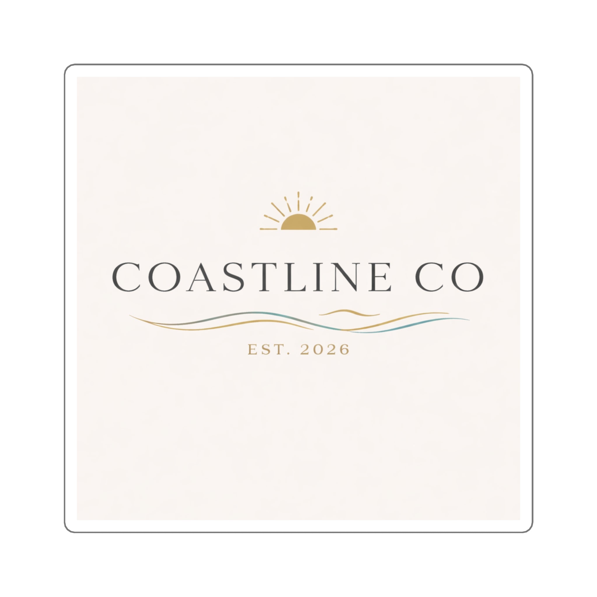 Coastline Co Square Sticker — Est. 2026 Minimal Coastal Logo Sticker