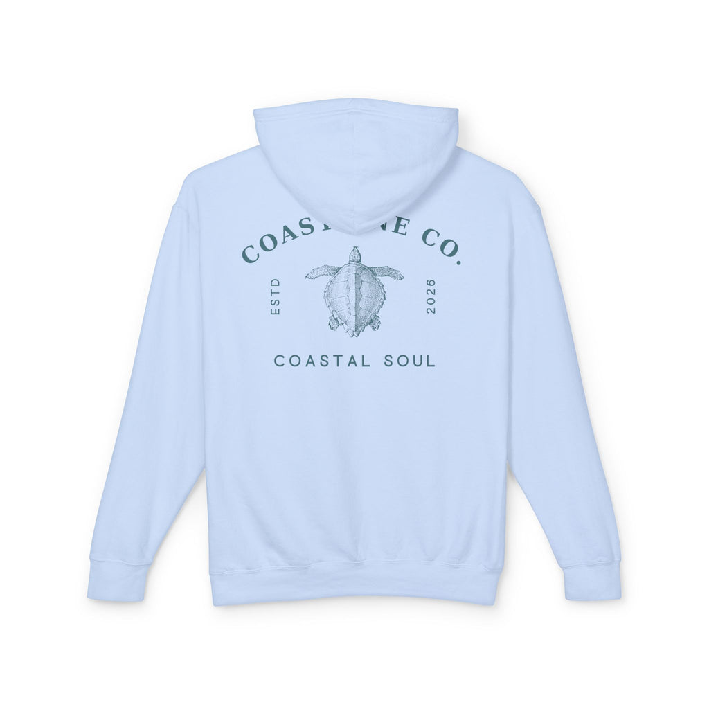 Coastline Co. “Coastal Soul” Turtle Hoodie — Lightweight Beach Pullover