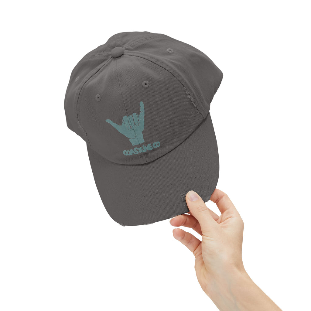 Distressed Shaka Cap — Surf Vibe Embroidered Hat