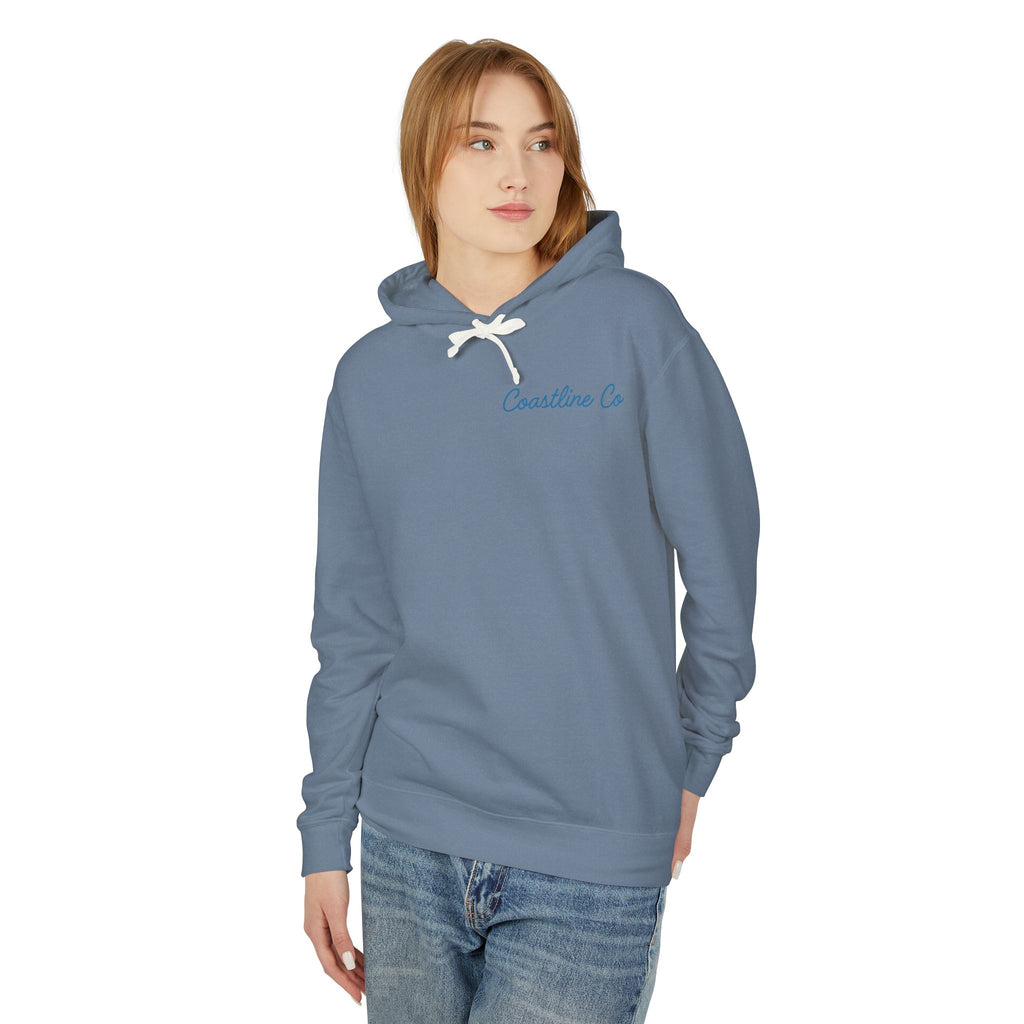 Coastline Co. Relax & Enjoy Lightweight Hoodie — Beach Graphic Pullover