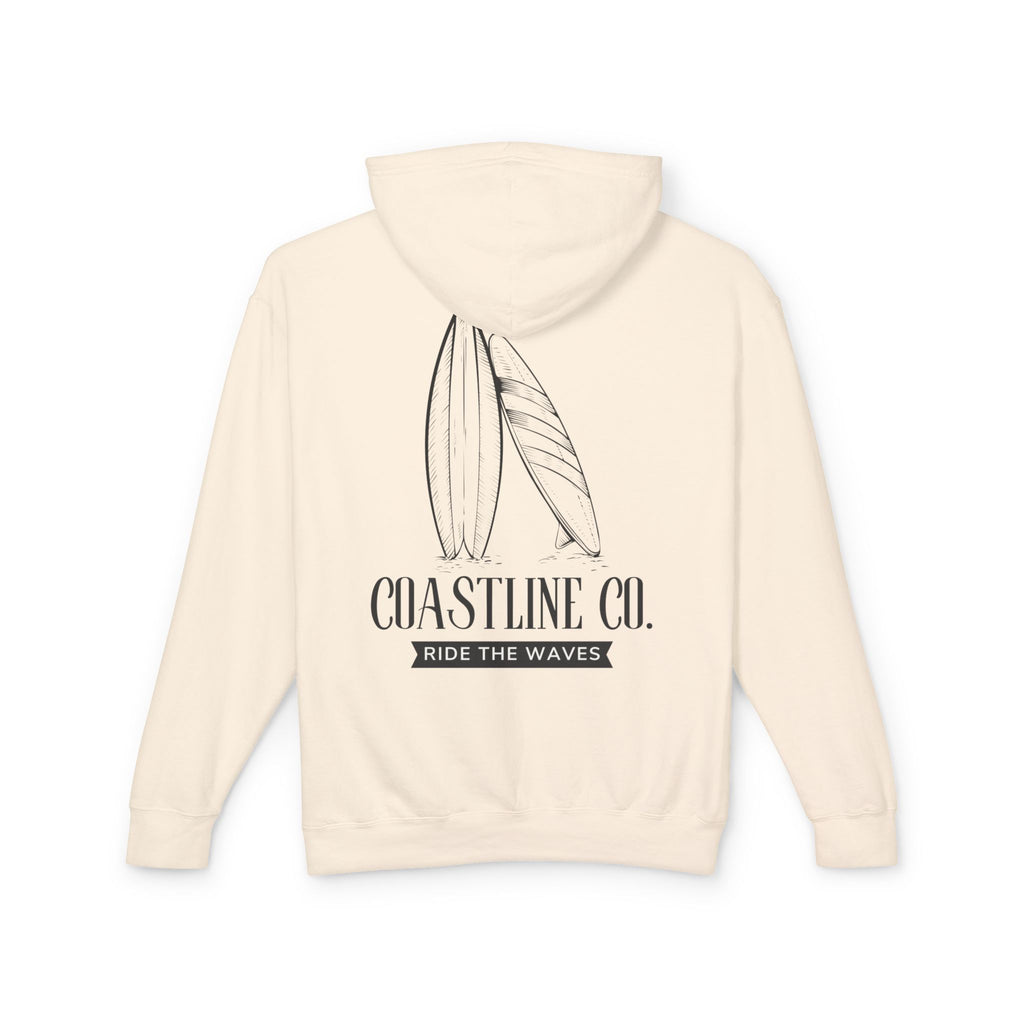 Coastline Co. Surf Hoodie — "Ride The Waves" Lightweight Hooded Sweatshirt