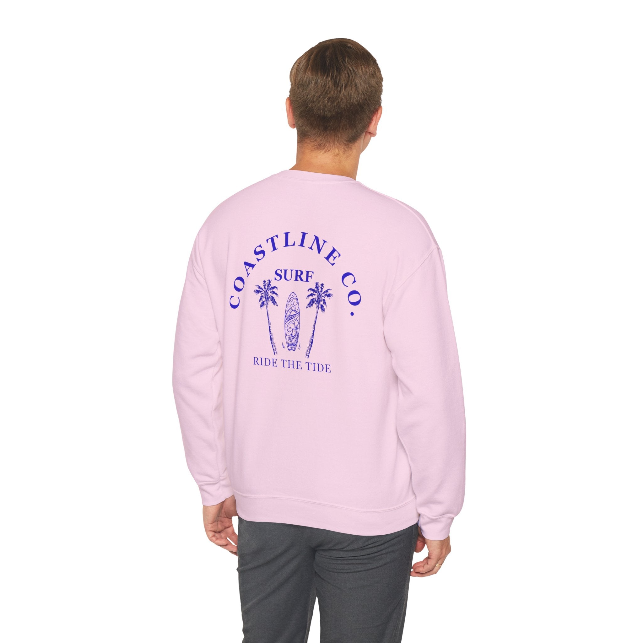 Coastline Co. Surf Crewneck Sweatshirt — 'Ride the Tide' Beach Pullover