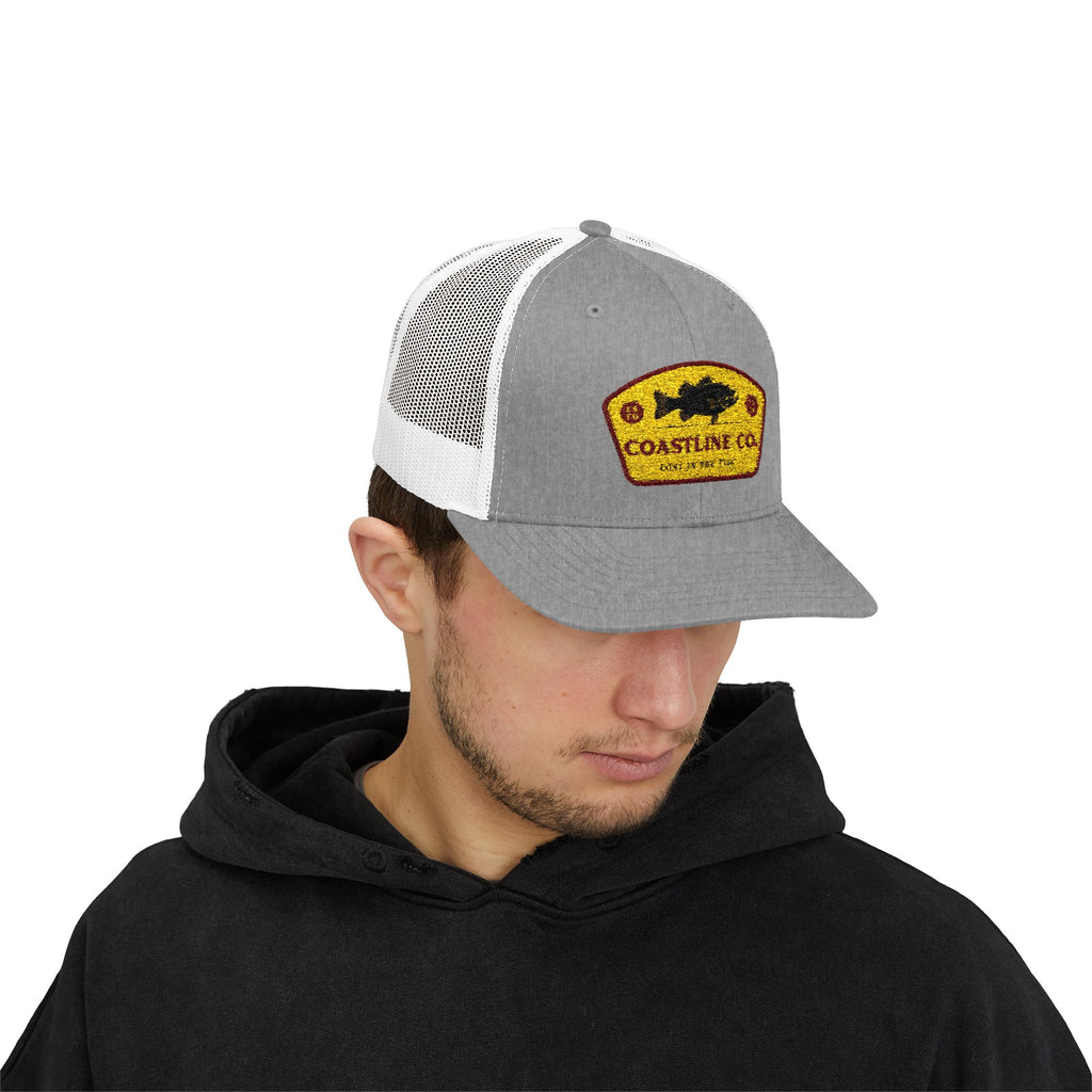 Coastline Co. Fish Patch Trucker Cap — Vintage Fishing Snapback