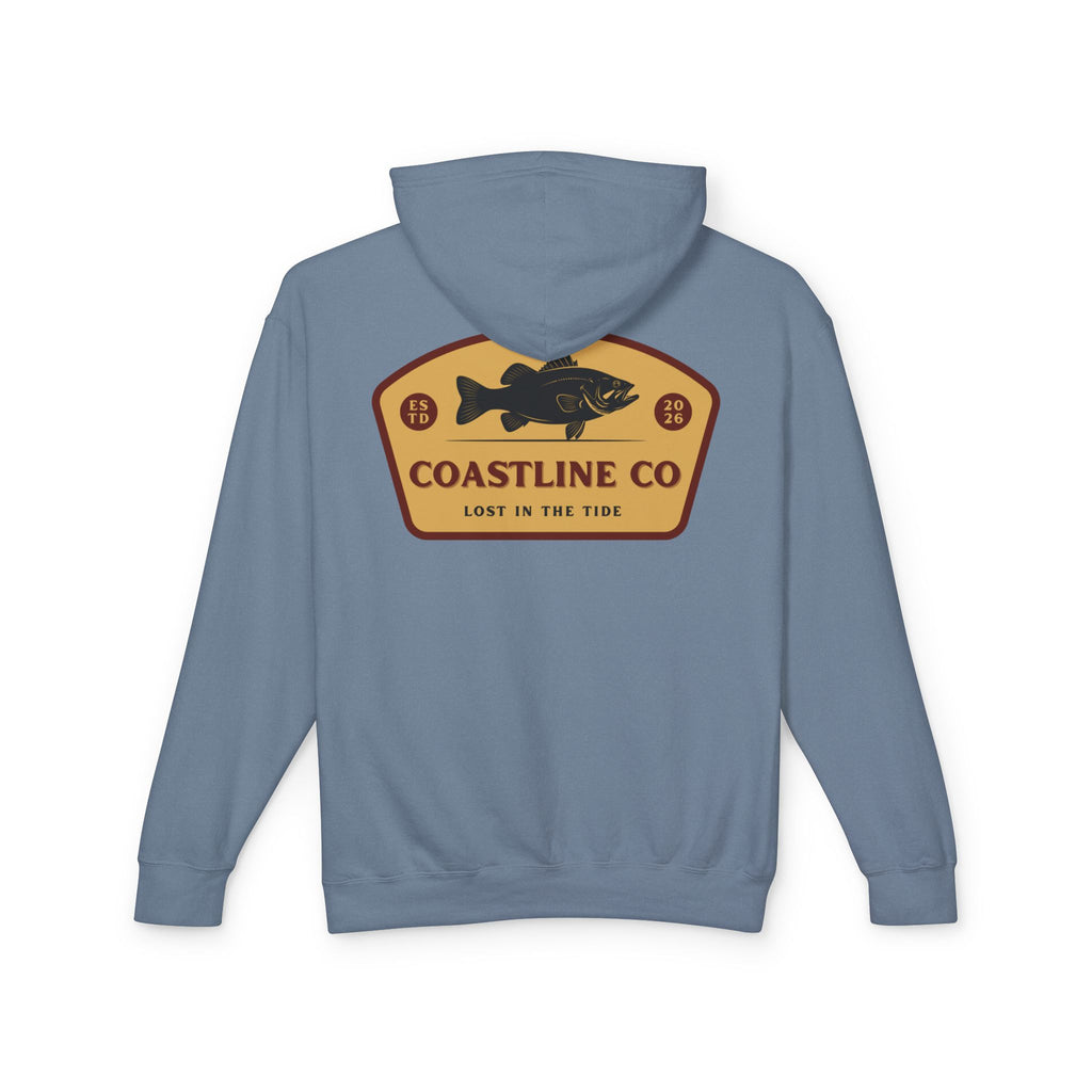 Coastline Co. Fish Logo Hoodie — Lightweight Coastal Pullover