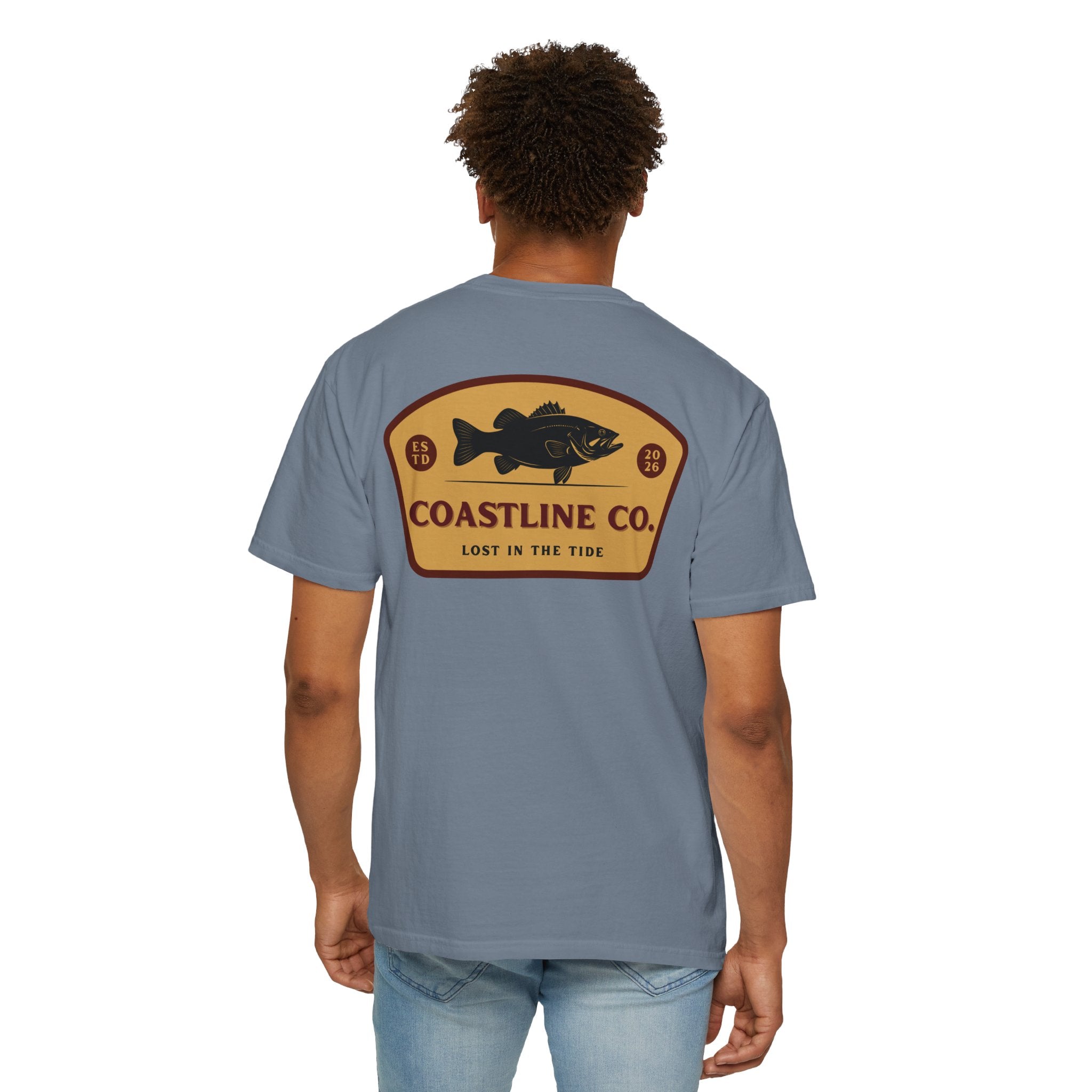 Coastline Co. Bass Patch Tee — "Lost in the Tide" Graphic T-Shirt