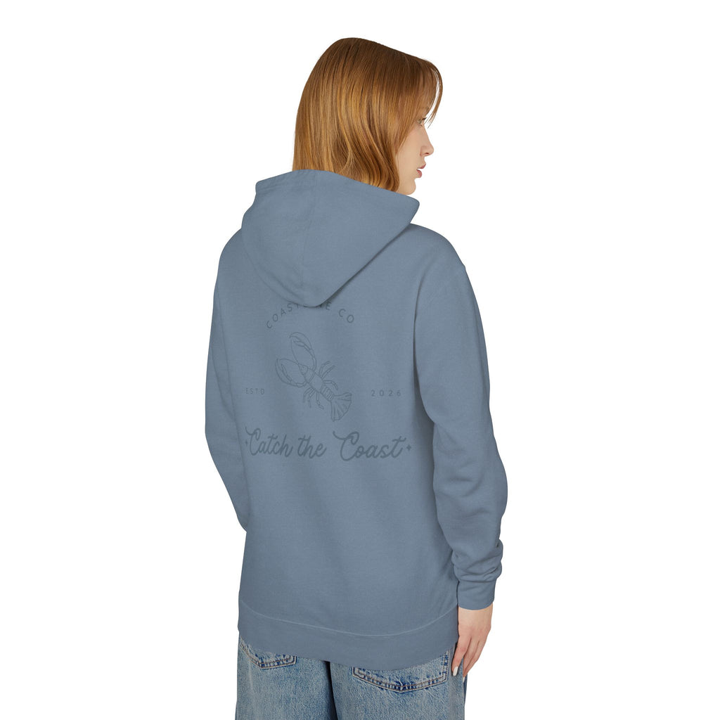Catch the Coast Hoodie — Coastal Crab Graphic Lightweight Hooded Sweatshirt