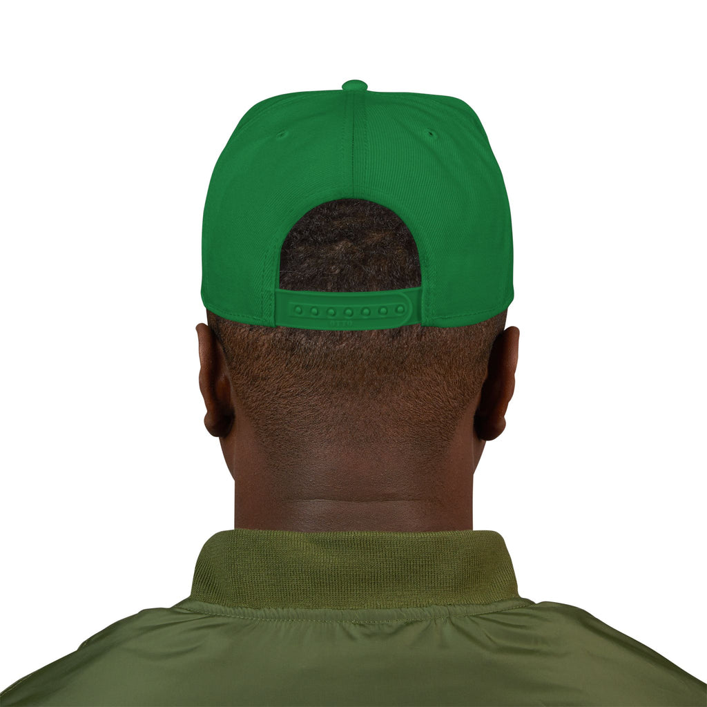 Embroidered Script Snapback Hat — Blue Silver Signature Cap